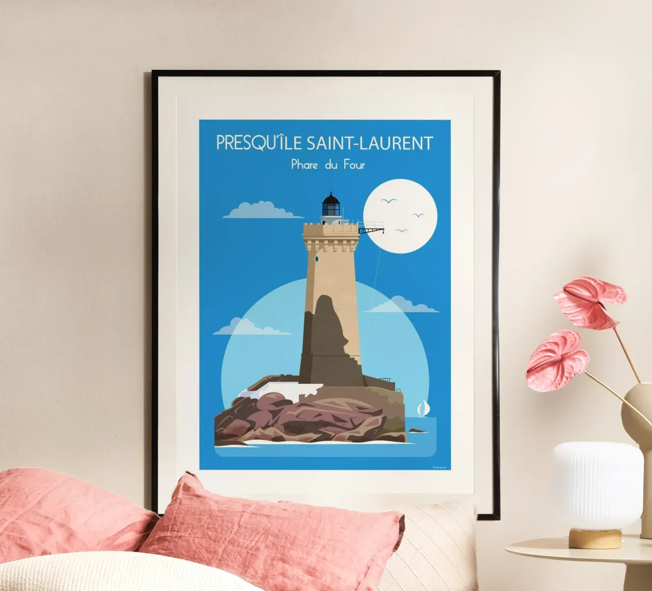 Four lighthouse poster by Raphaël Delerue