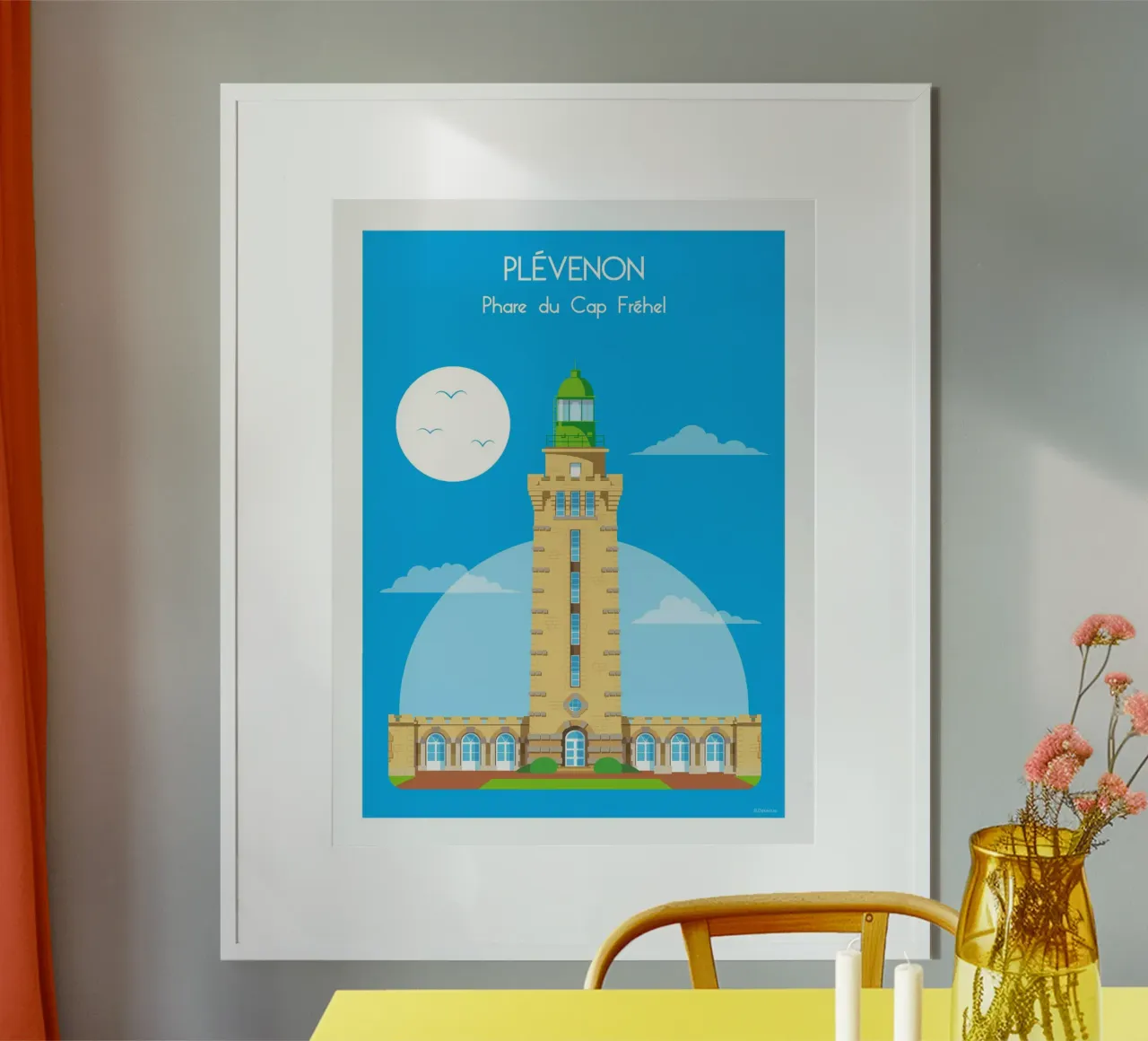 Faro di Cap Fréhel carta hahnemühle da Raphaël Delerue