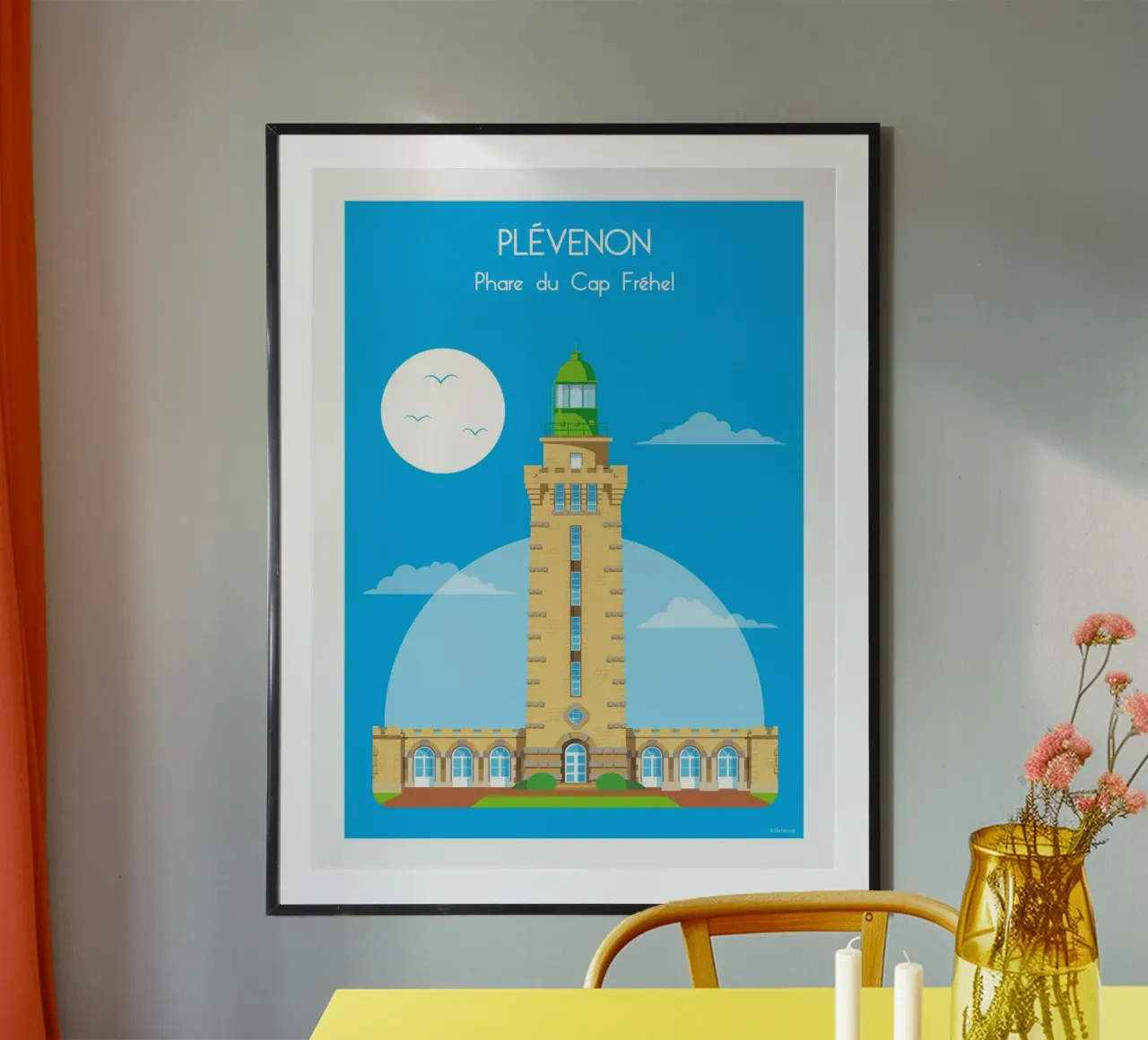 Faro di Cap Fréhel carta hahnemühle da Raphaël Delerue