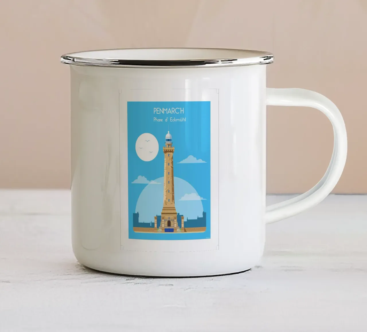 Faro di Eckmühl tazza in smalto da Raphaël Delerue