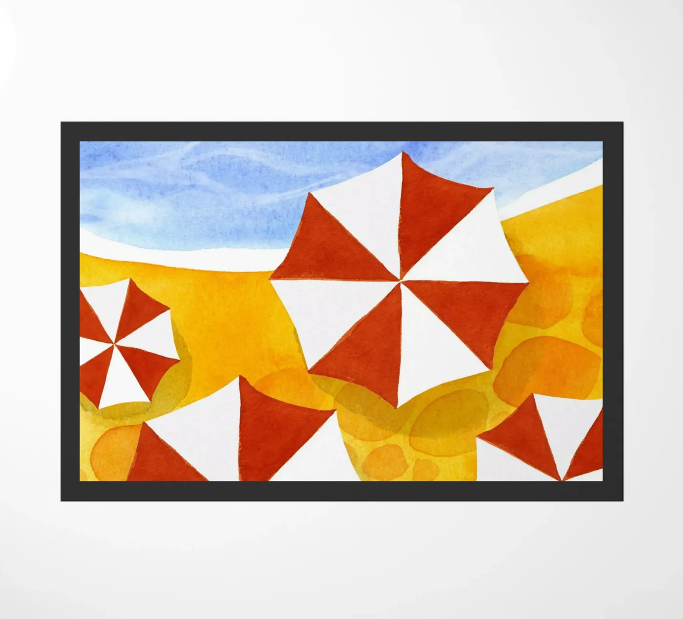 Umbrellas doormat by Ekaterina Koroleva