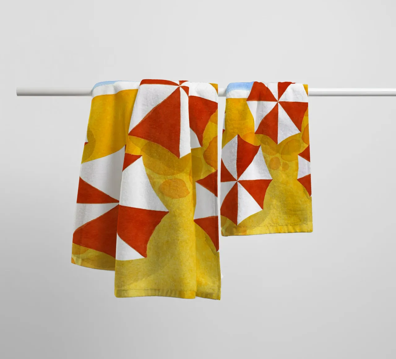 Umbrellas towel by Ekaterina Koroleva