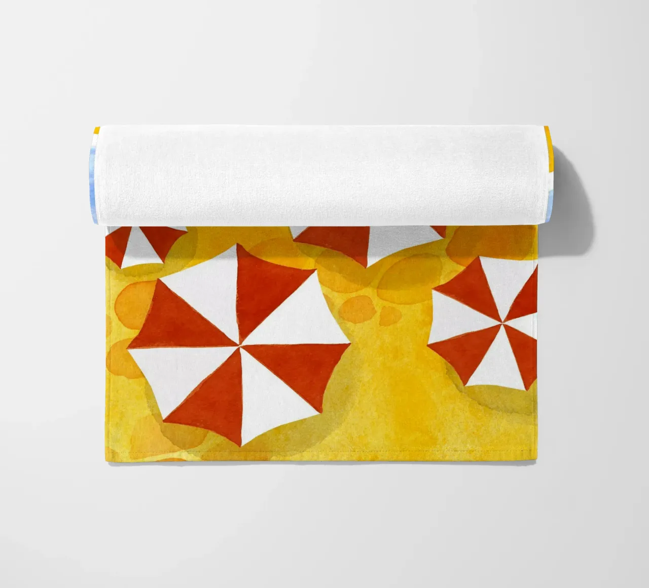 Umbrellas beach towel by Ekaterina Koroleva