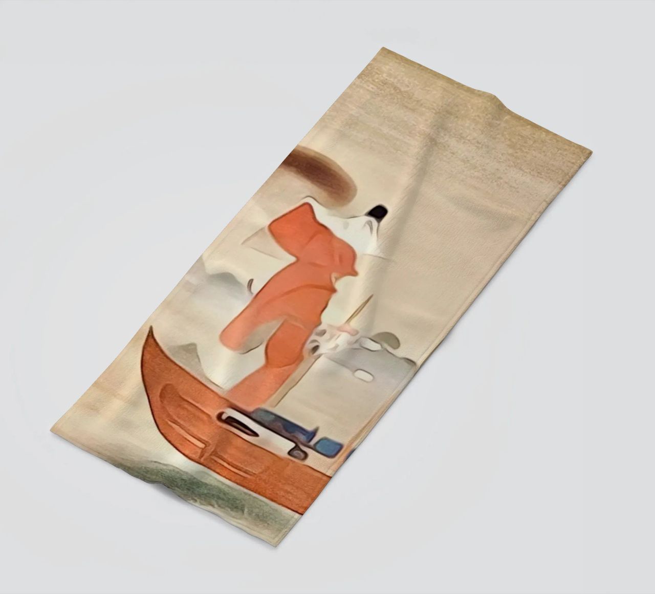 Un pêcheur jette un filet serviette de plage de ZAMART