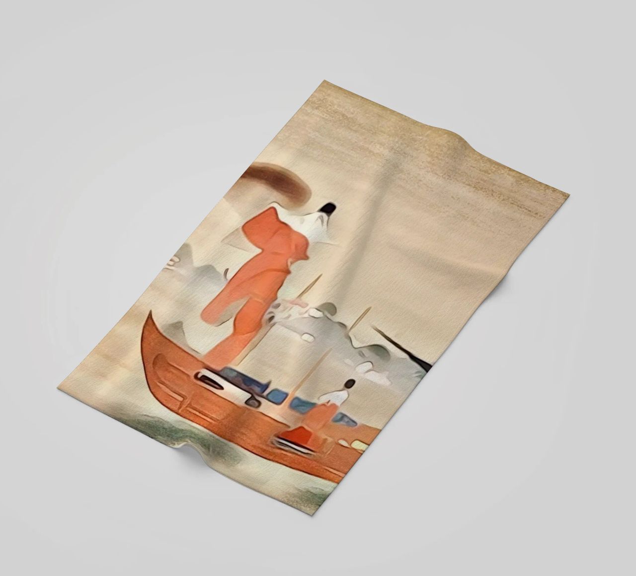 Un pêcheur jette un filet serviette de plage de ZAMART