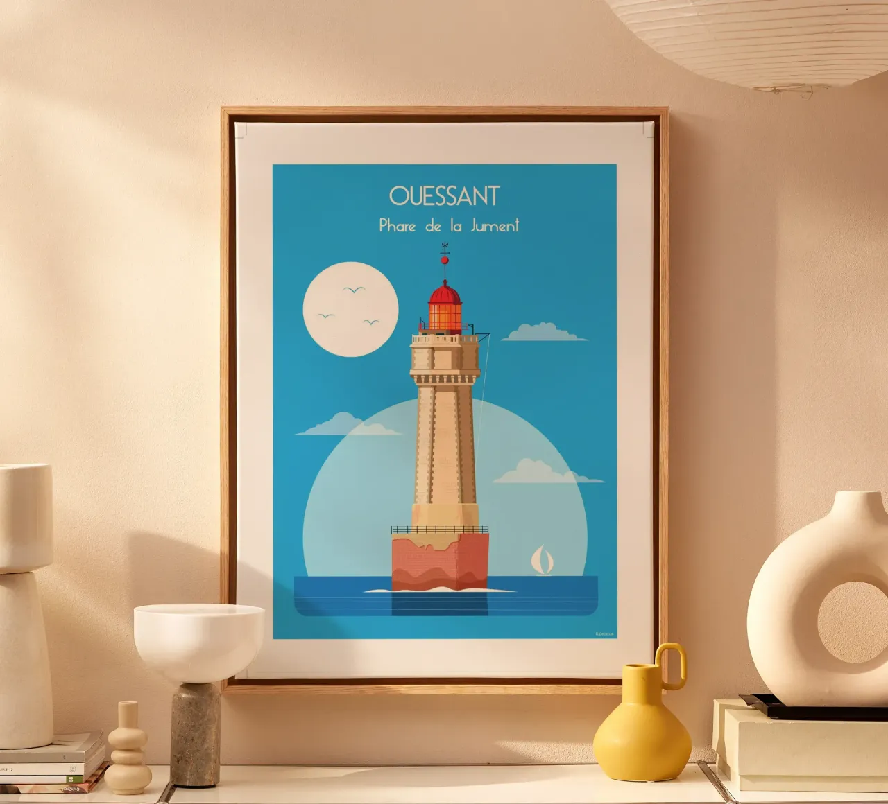 Faro di Jument tela con Cornice a cassetta da Raphaël Delerue