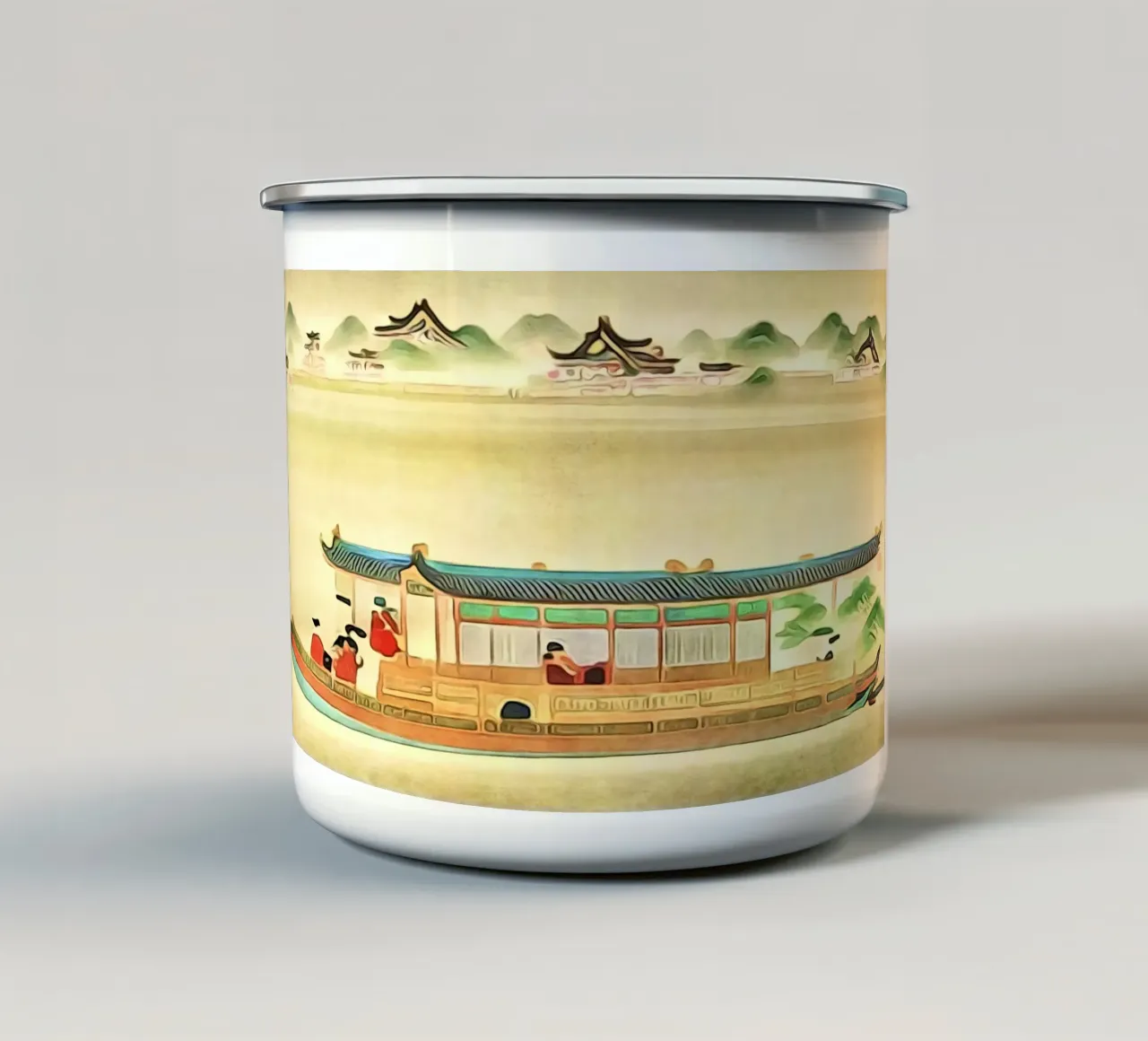 Boat on the Mekong enamel mug by ZAMART