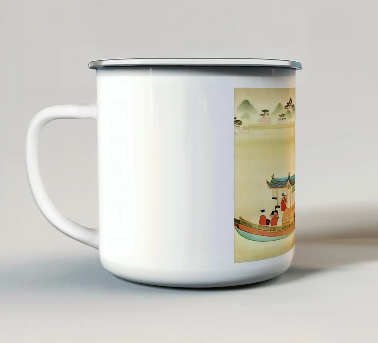 Boat on the Mekong enamel mug by ZAMART