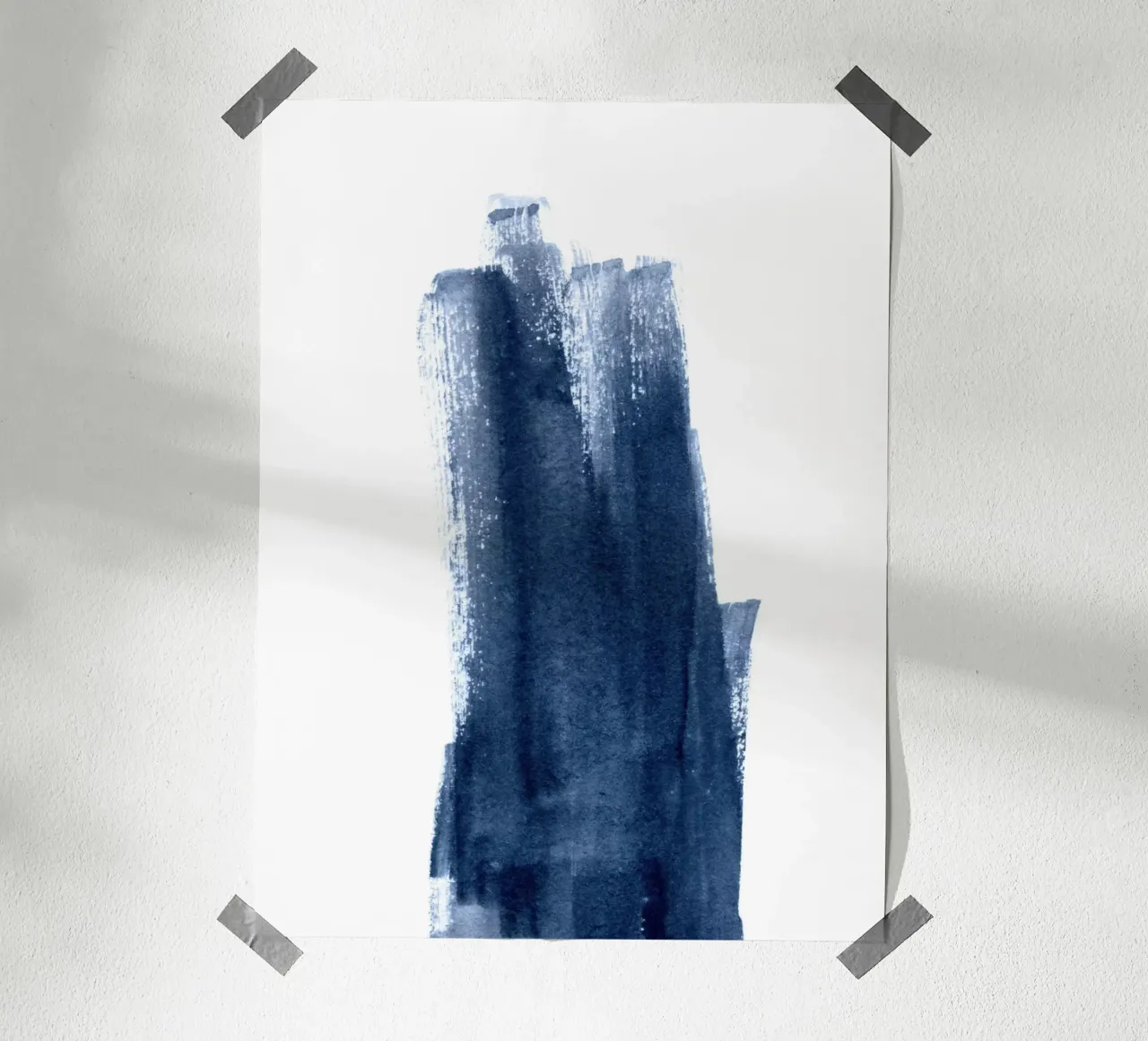 Just Indigo 6 | Minimalist Watercolor poster con telaio in plastica da sabidussi