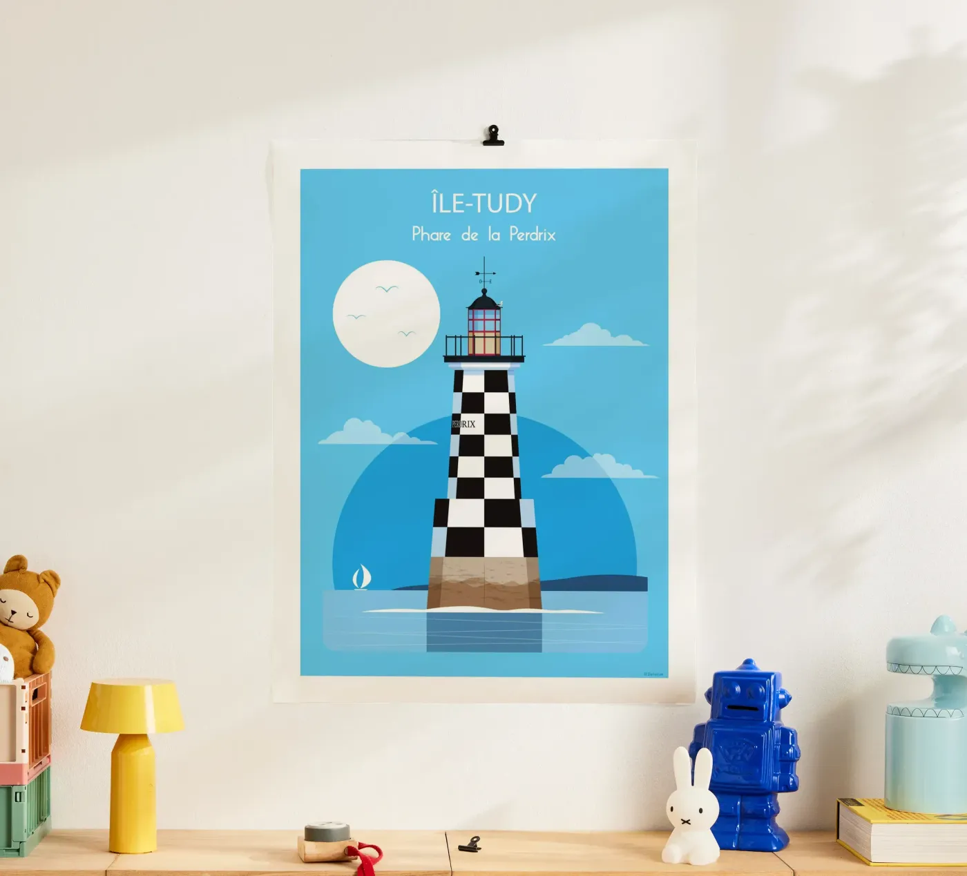 Perdrix lighthouse poster by Raphaël Delerue