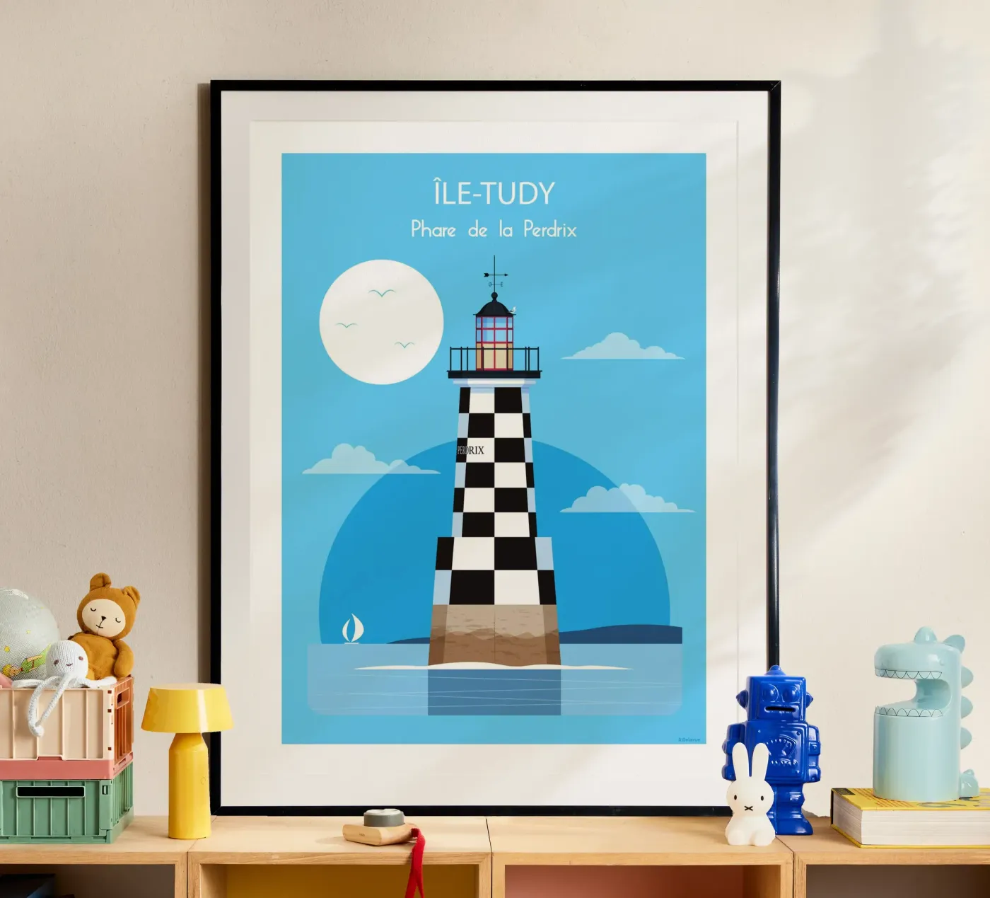 Perdrix lighthouse poster by Raphaël Delerue