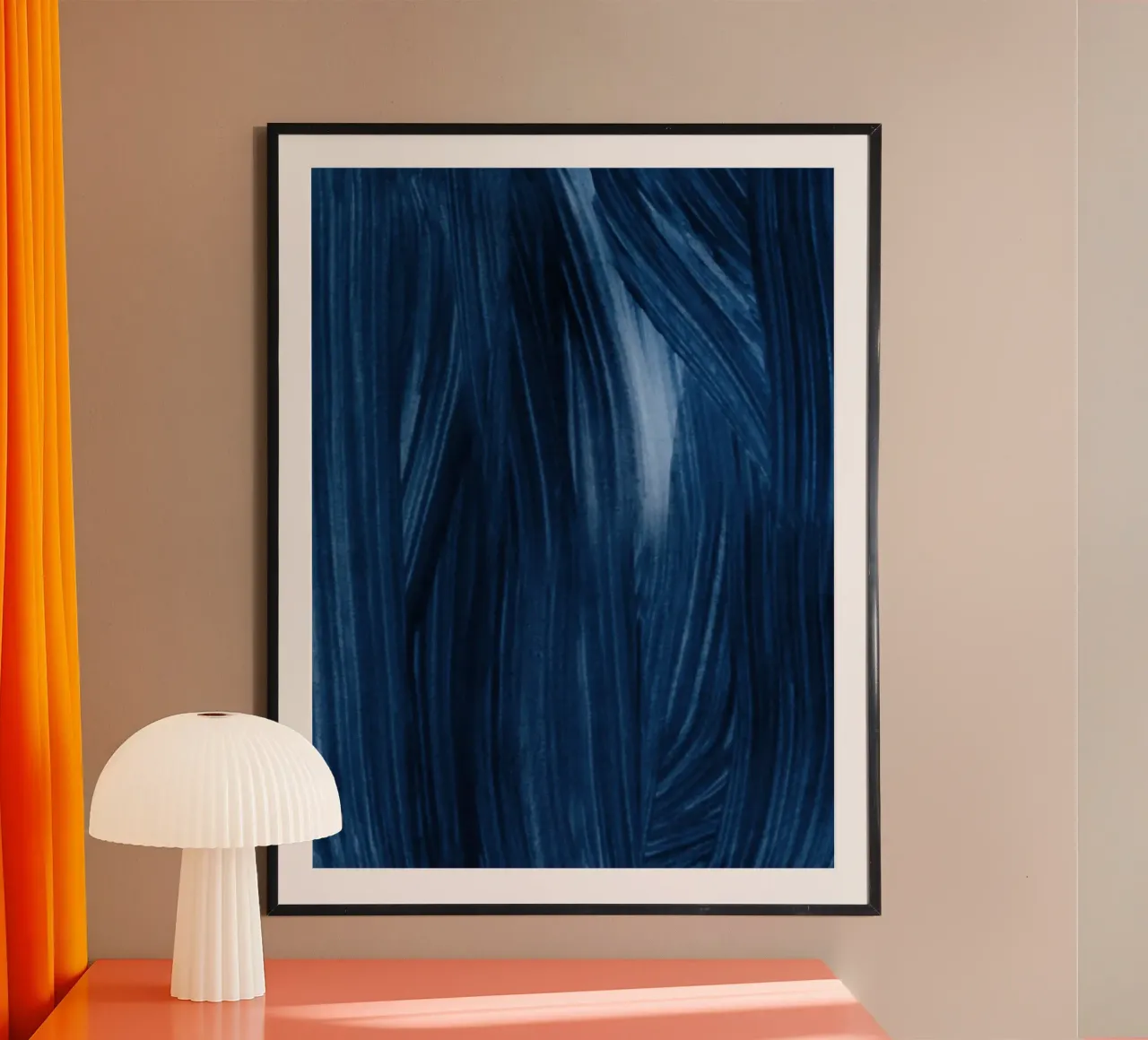 Just Indigo 7 | Minimalist Watercolor poster con telaio in plastica da sabidussi