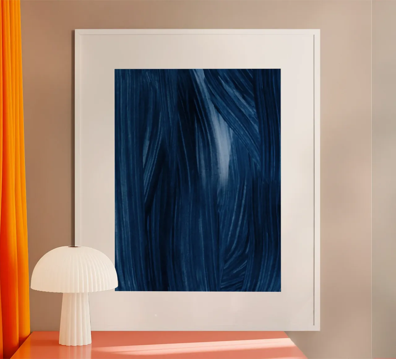 Just Indigo 7 | Minimalist Watercolor poster con telaio in plastica da sabidussi