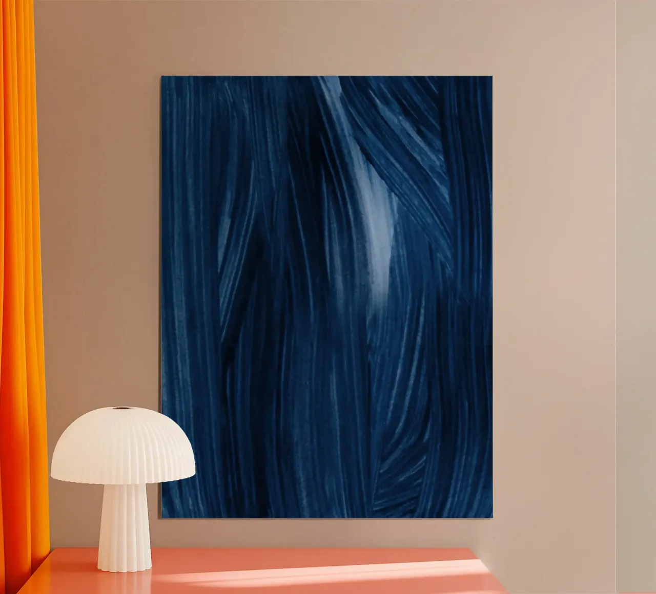 Just Indigo 7 | Minimalist Watercolor poster con telaio in plastica da sabidussi