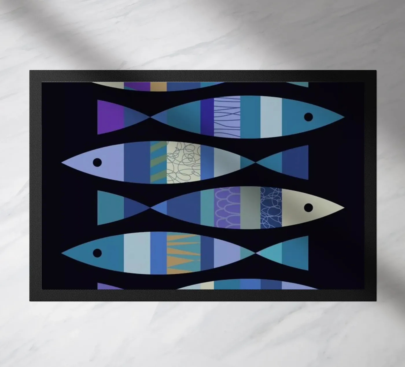 Fish 3 Fußmatte von Visual Philosophy