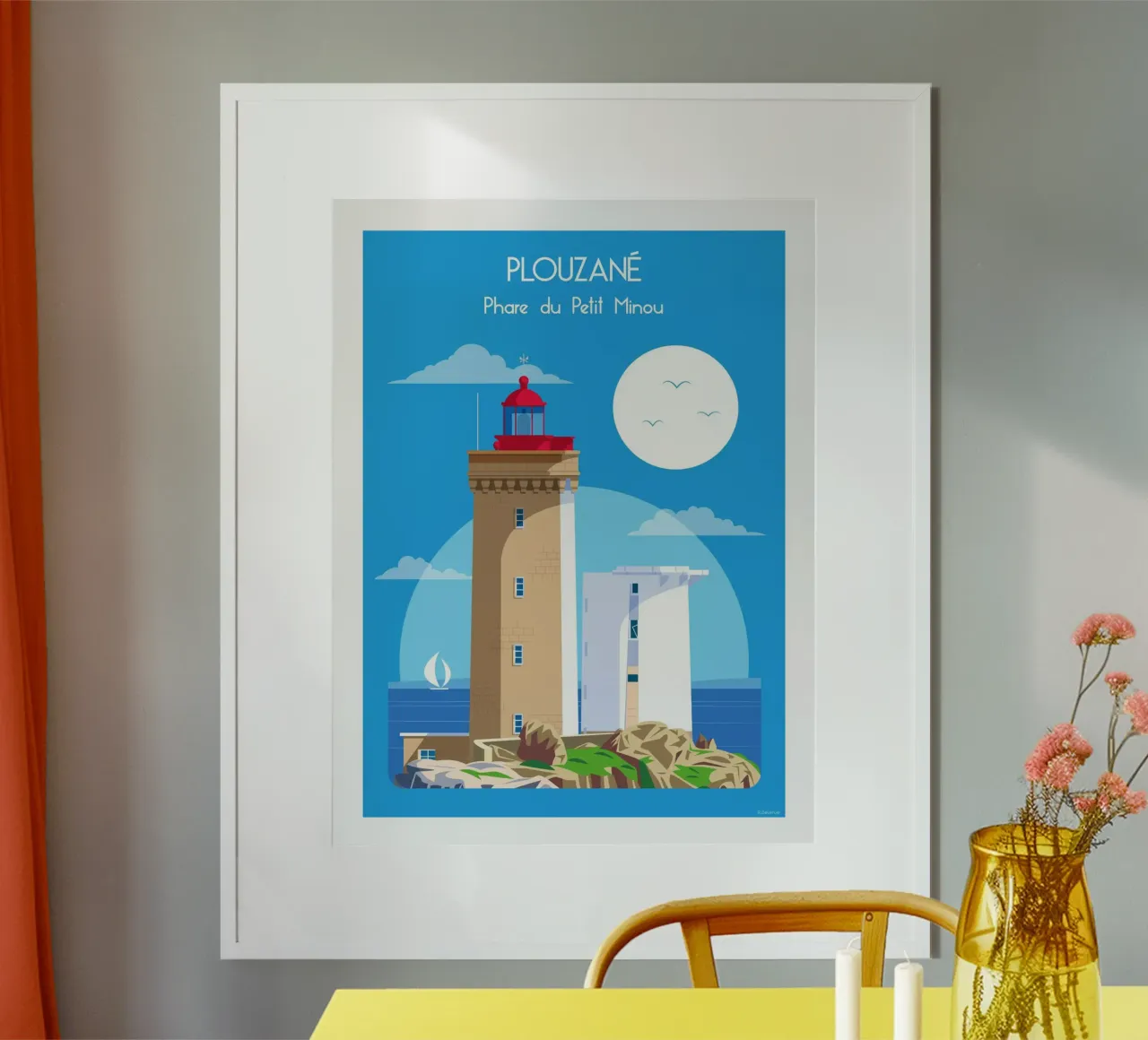 Faro di Petit Minou carta hahnemühle da Raphaël Delerue