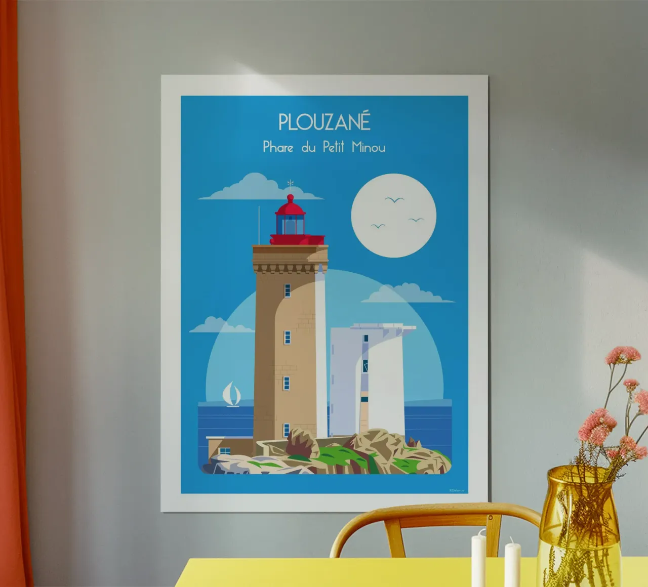 Faro di Petit Minou carta hahnemühle da Raphaël Delerue