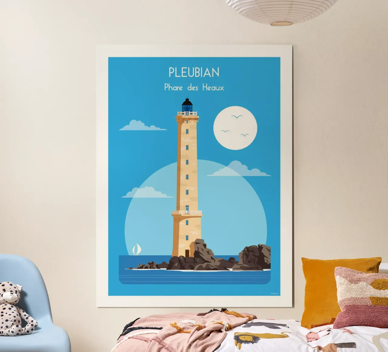 Heaux lighthouse poster by Raphaël Delerue
