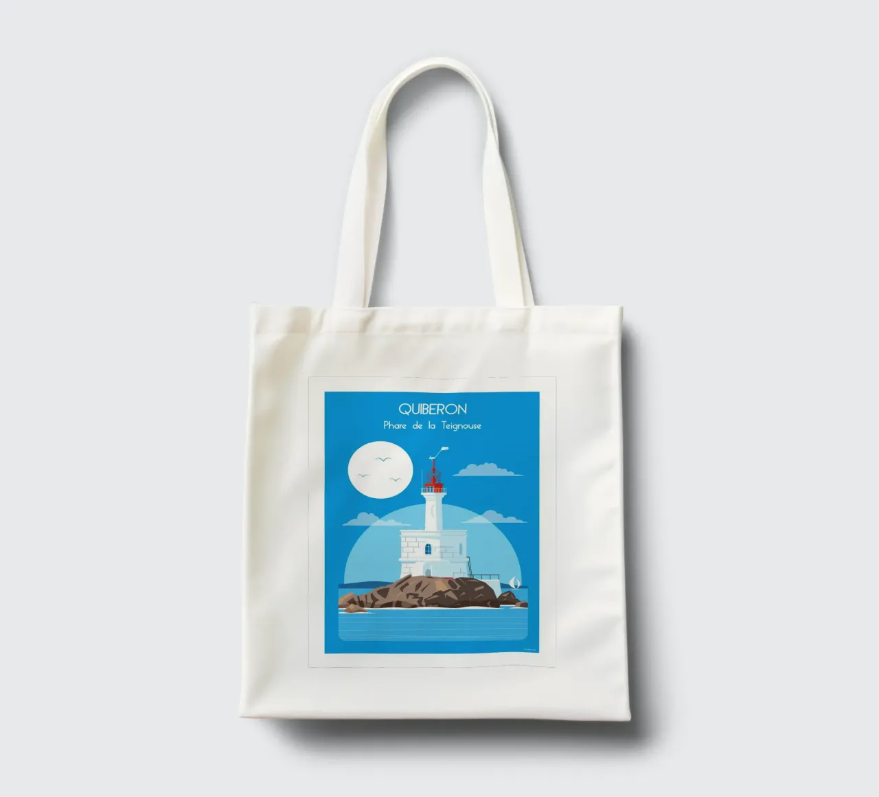 Teignouse lighthouse tote bag by Raphaël Delerue