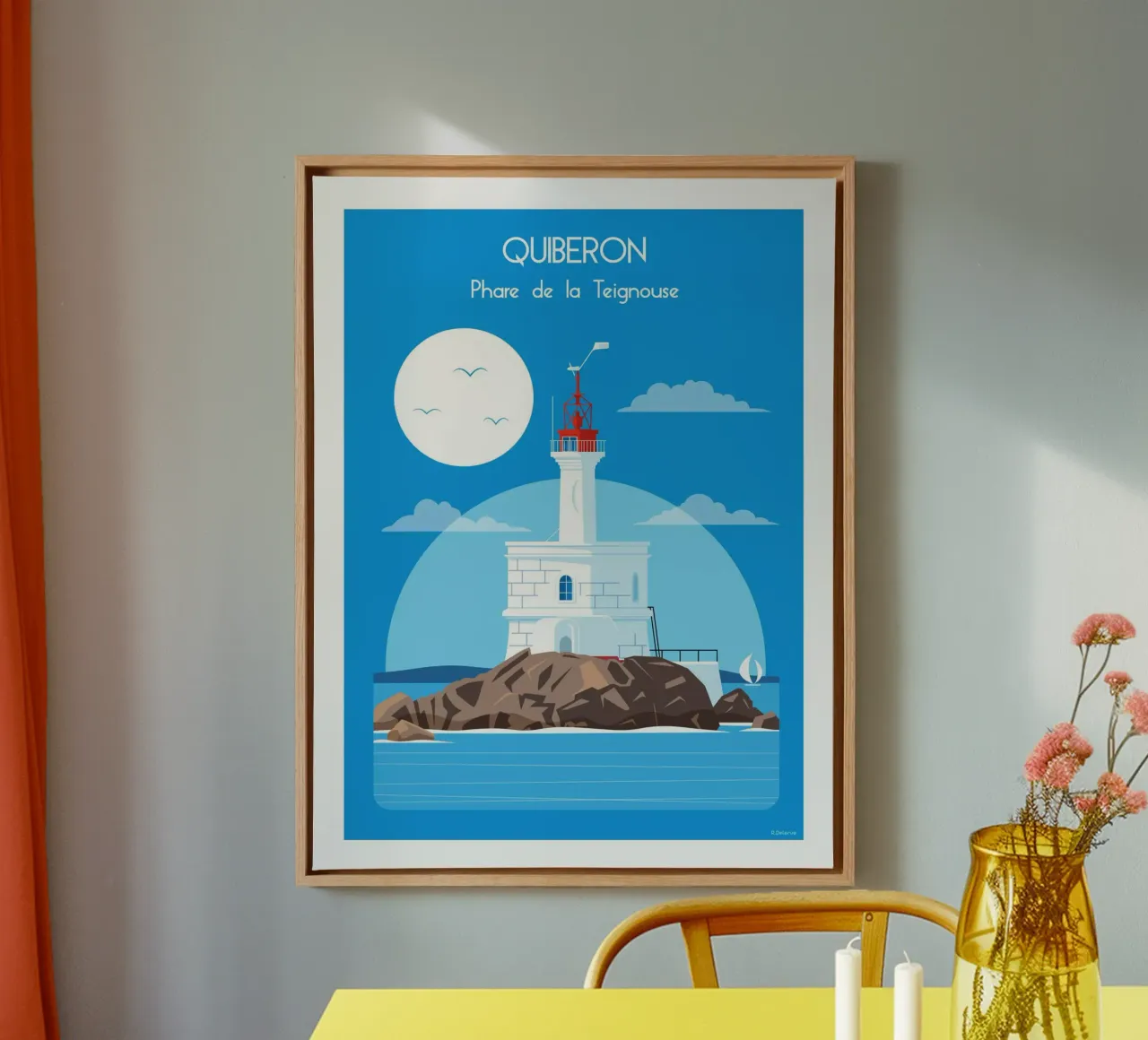 Teignouse lighthouse canvas by Raphaël Delerue
