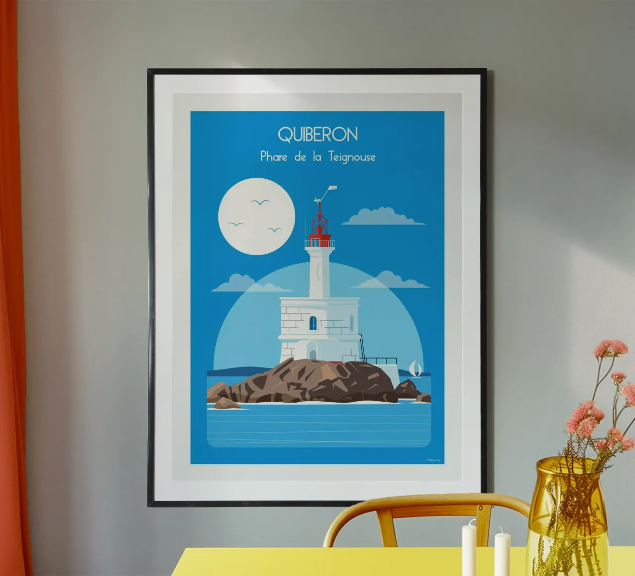 Teignouse lighthouse poster by Raphaël Delerue