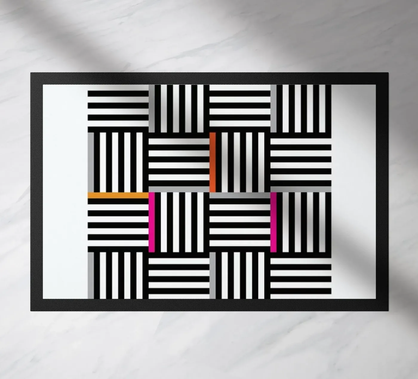 Zebra Squared Fußmatte von Visual Philosophy