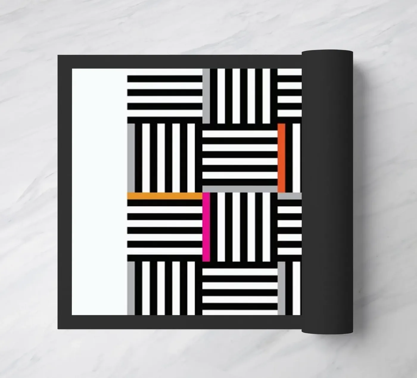 Zebra Squared Fußmatte von Visual Philosophy
