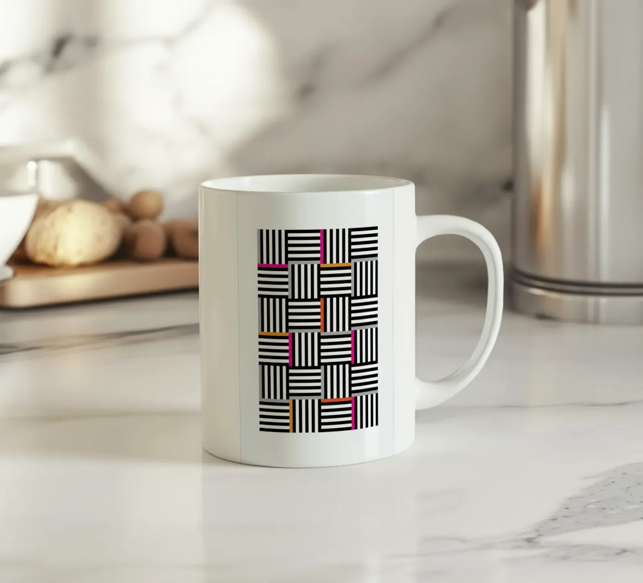 Zebra Squared Keramik Tasse von Visual Philosophy