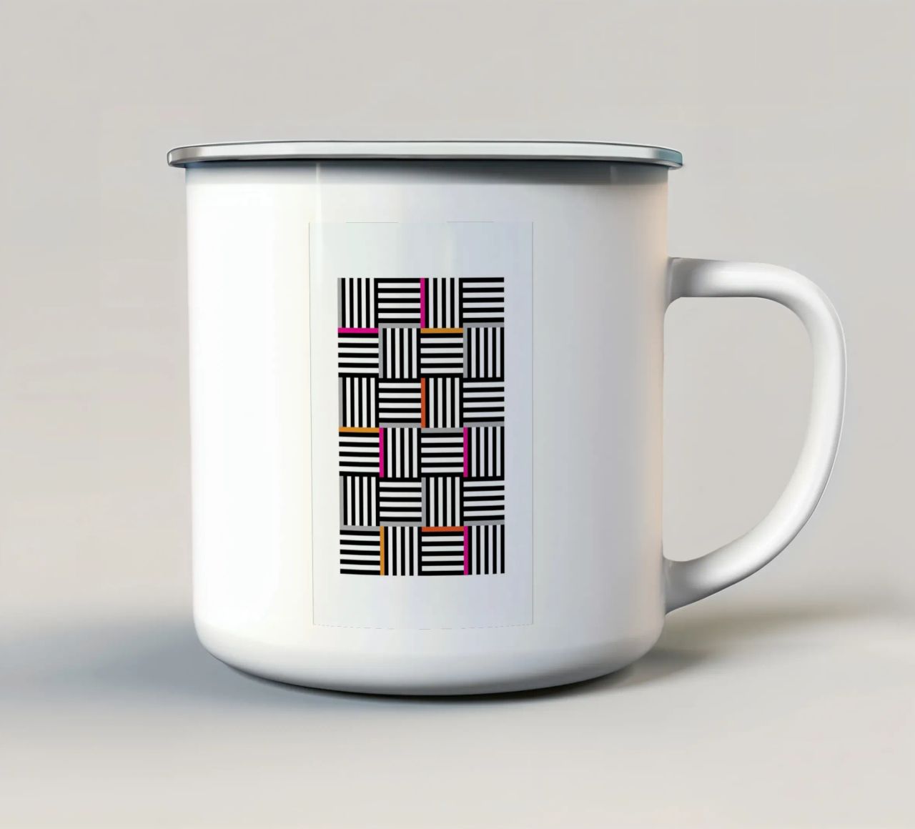 Zebra Squared mug en émail de Visual Philosophy
