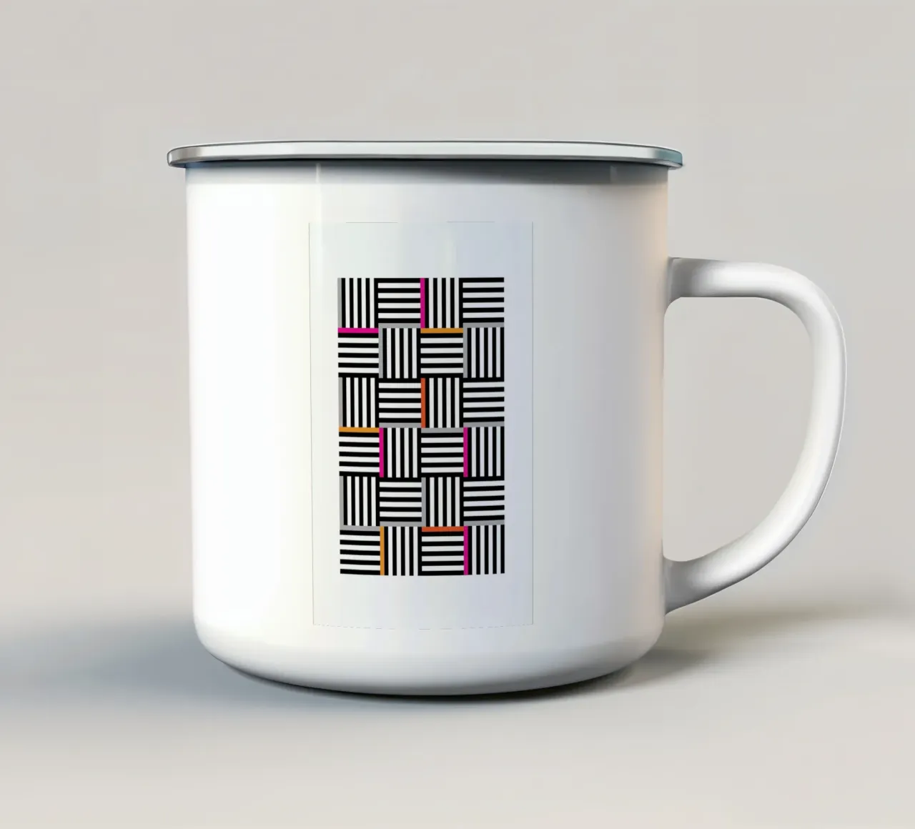 Zebra Squared Emaille Tasse von Visual Philosophy