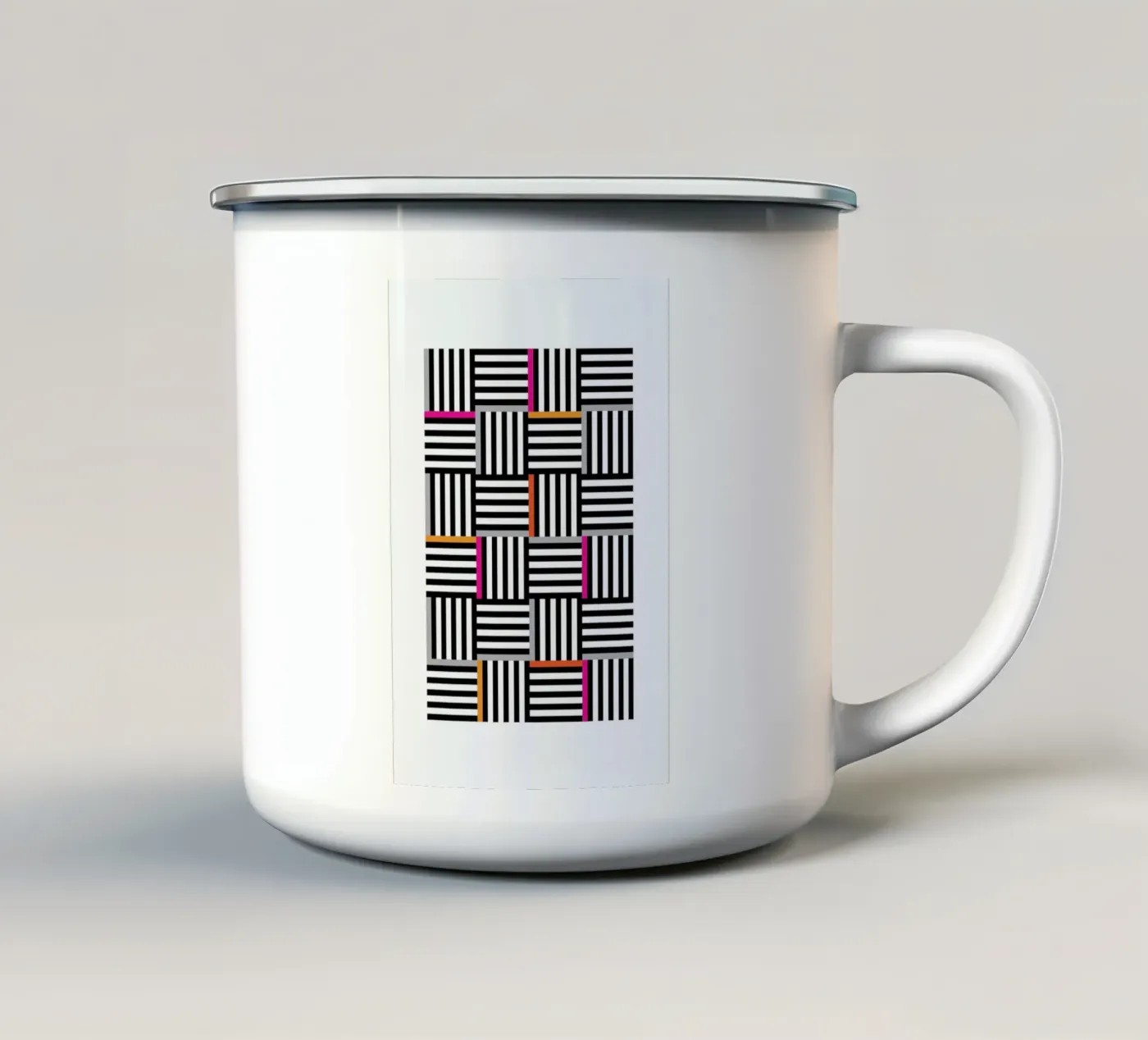 Zebra Squared enamel mug by Visual Philosophy