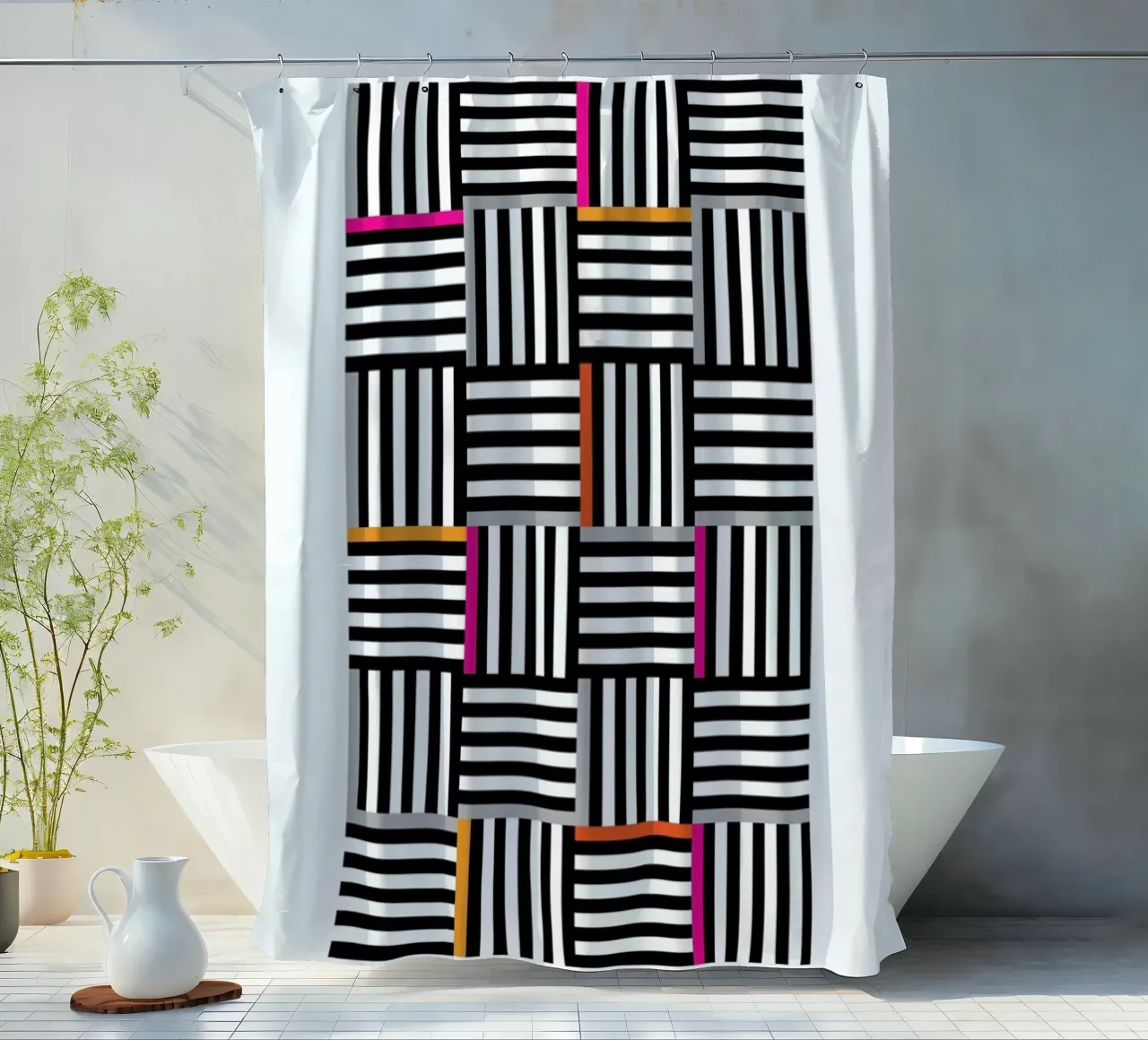 Zebra Squared douchegordijn van Visual Philosophy