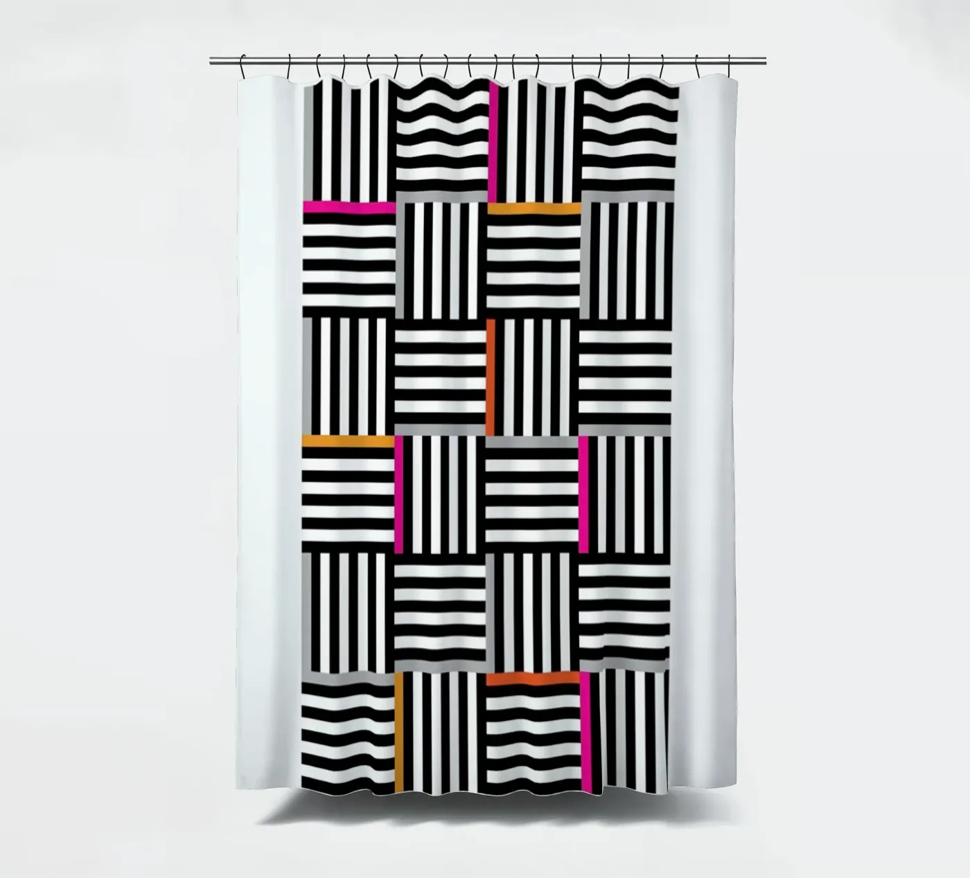 Zebra Squared Duschvorhang von Visual Philosophy