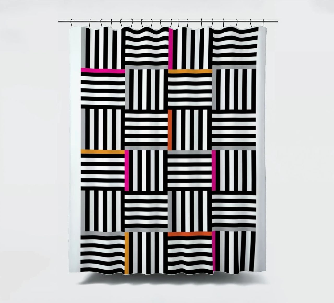 Zebra Squared cortina de baño de Visual Philosophy