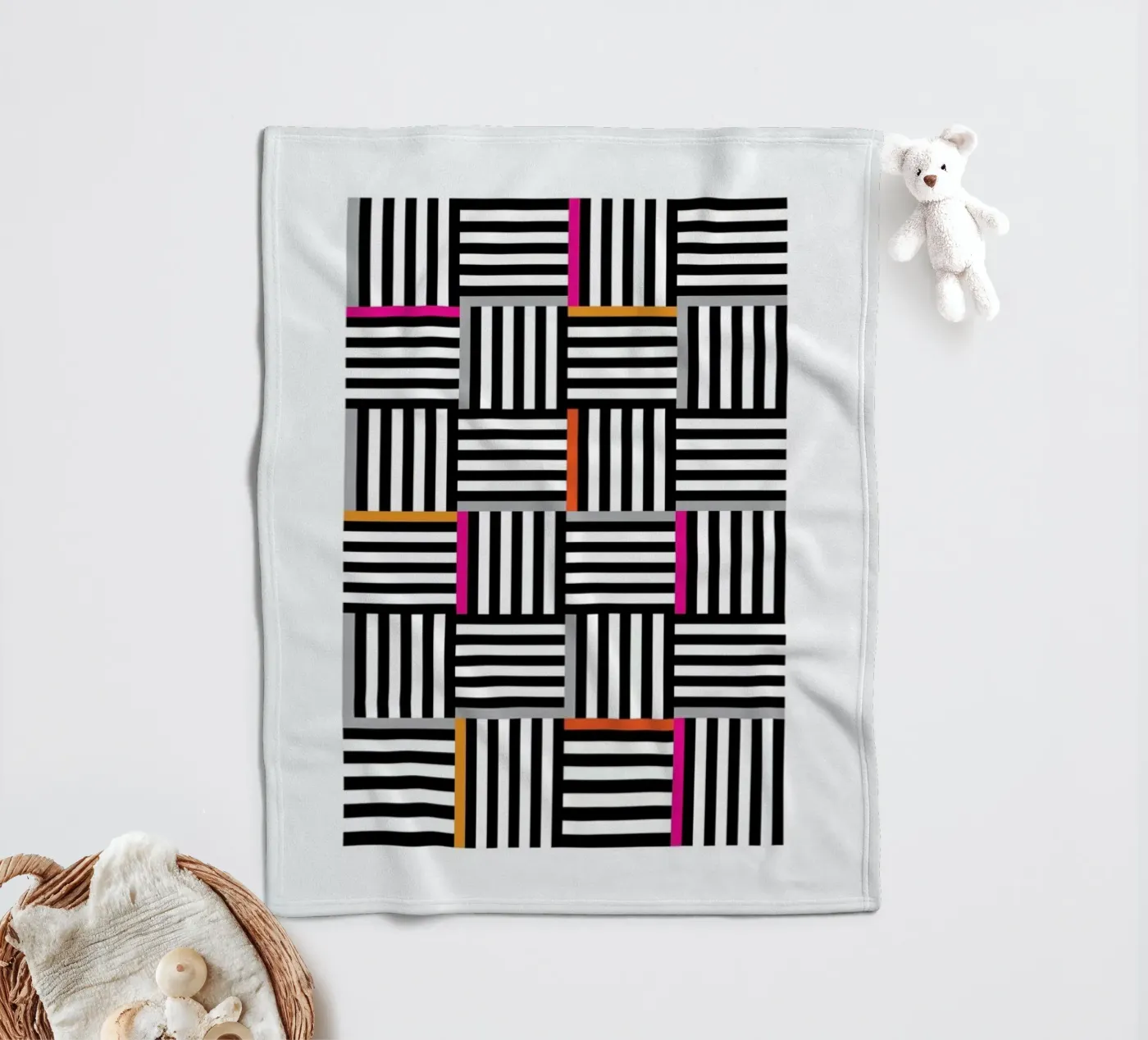 Zebra Squared fleecedeken van Visual Philosophy