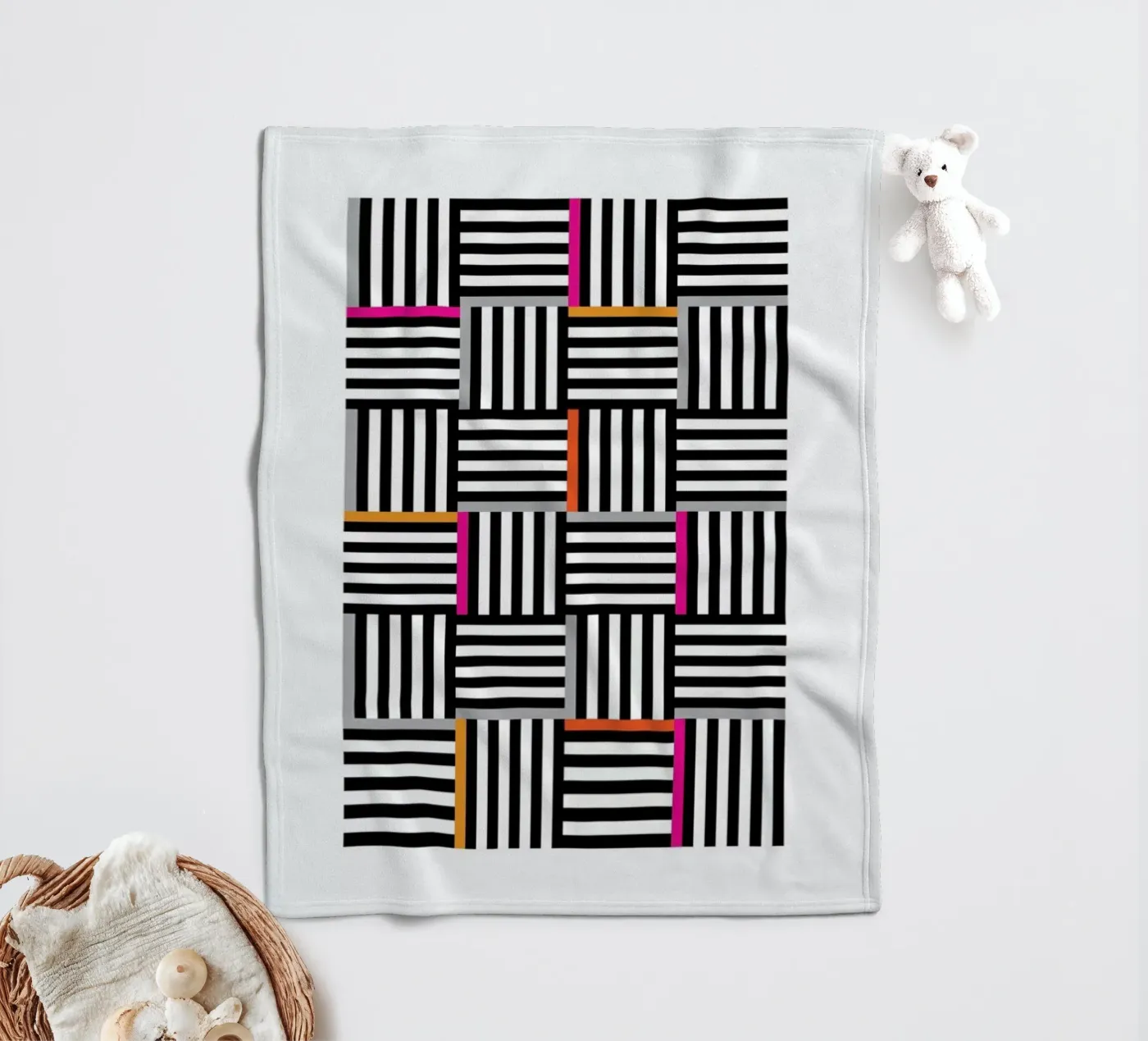 Zebra Squared Fleecedecke von Visual Philosophy