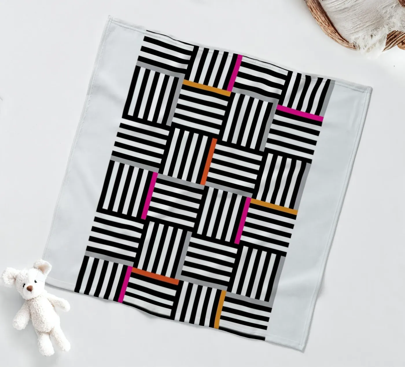 Zebra Squared fleecedeken van Visual Philosophy