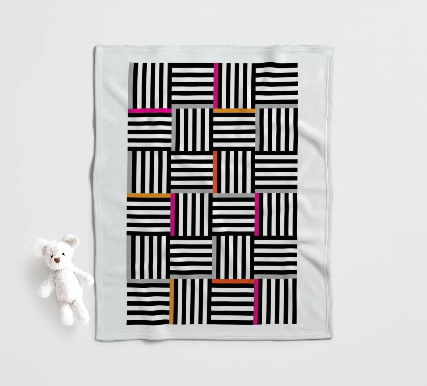 Zebra Squared fleecedeken van Visual Philosophy