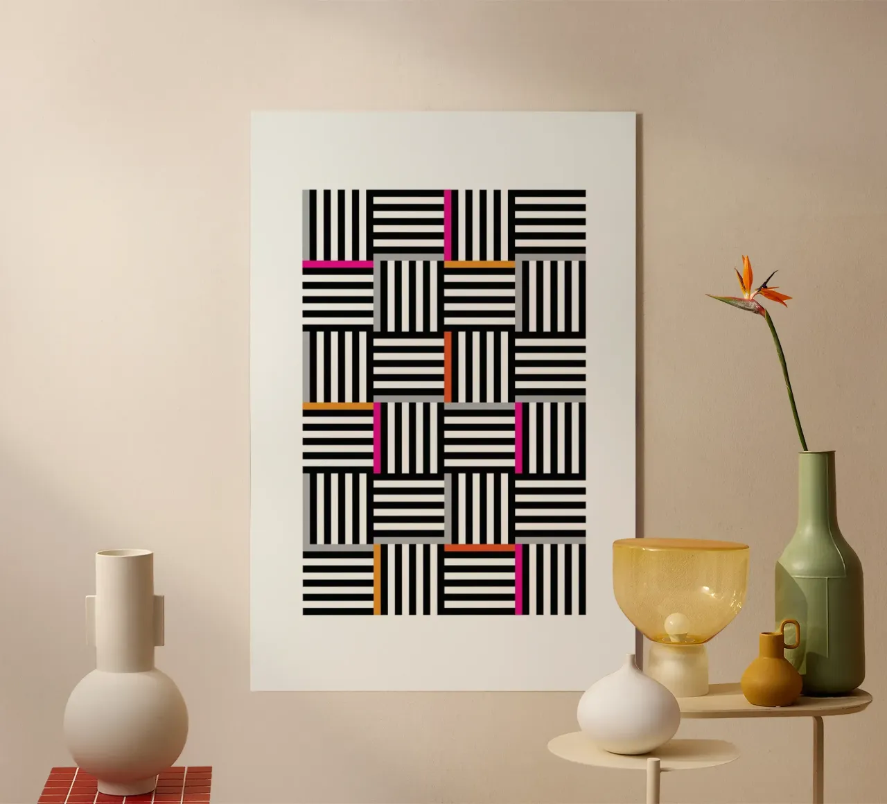 Zebra Squared Acryl-Glas von Visual Philosophy