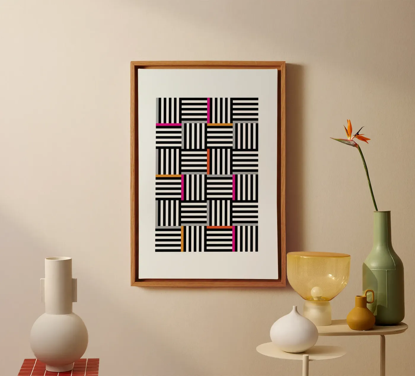 Zebra Squared canvas van Visual Philosophy
