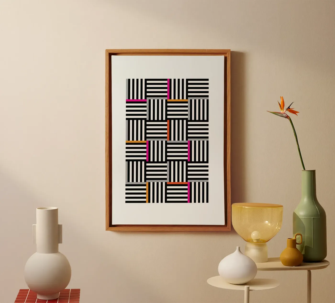 Zebra Squared canvas van Visual Philosophy