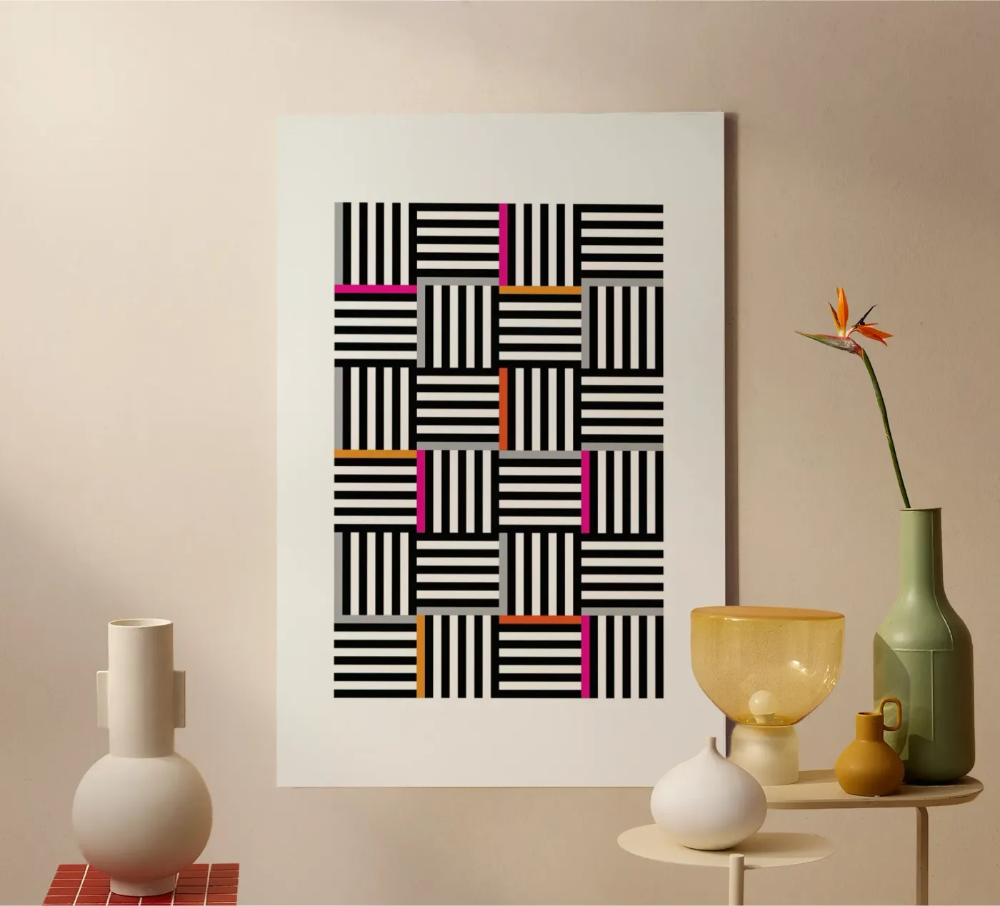 Zebra Squared canvas van Visual Philosophy