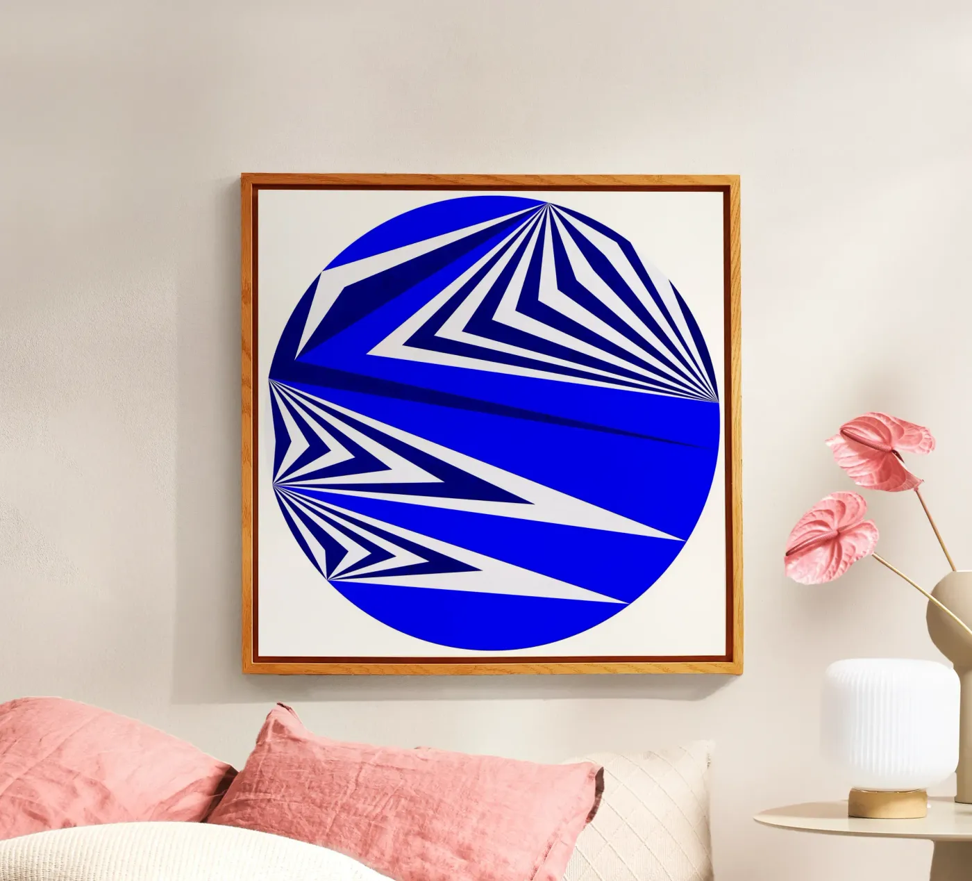 Abstract Blue plexiglass da Lines Inside