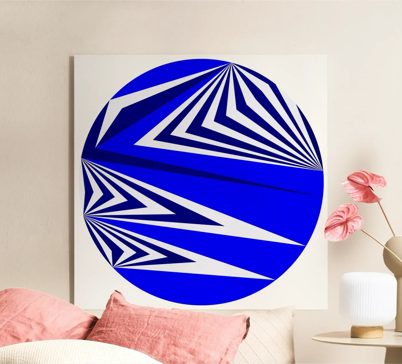 Abstract Blue plexiglass da Lines Inside