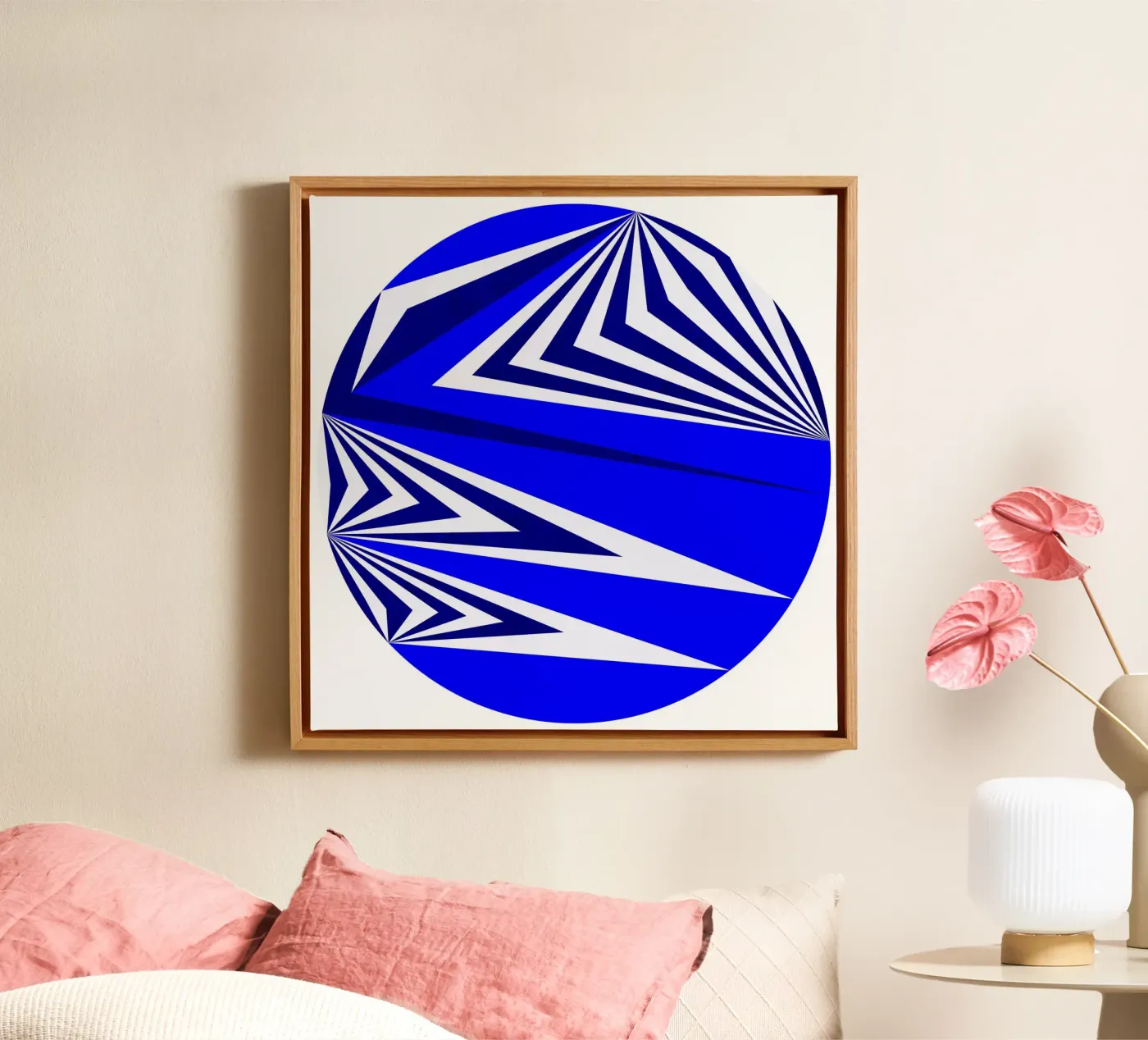 Abstract Blue tela da Lines Inside