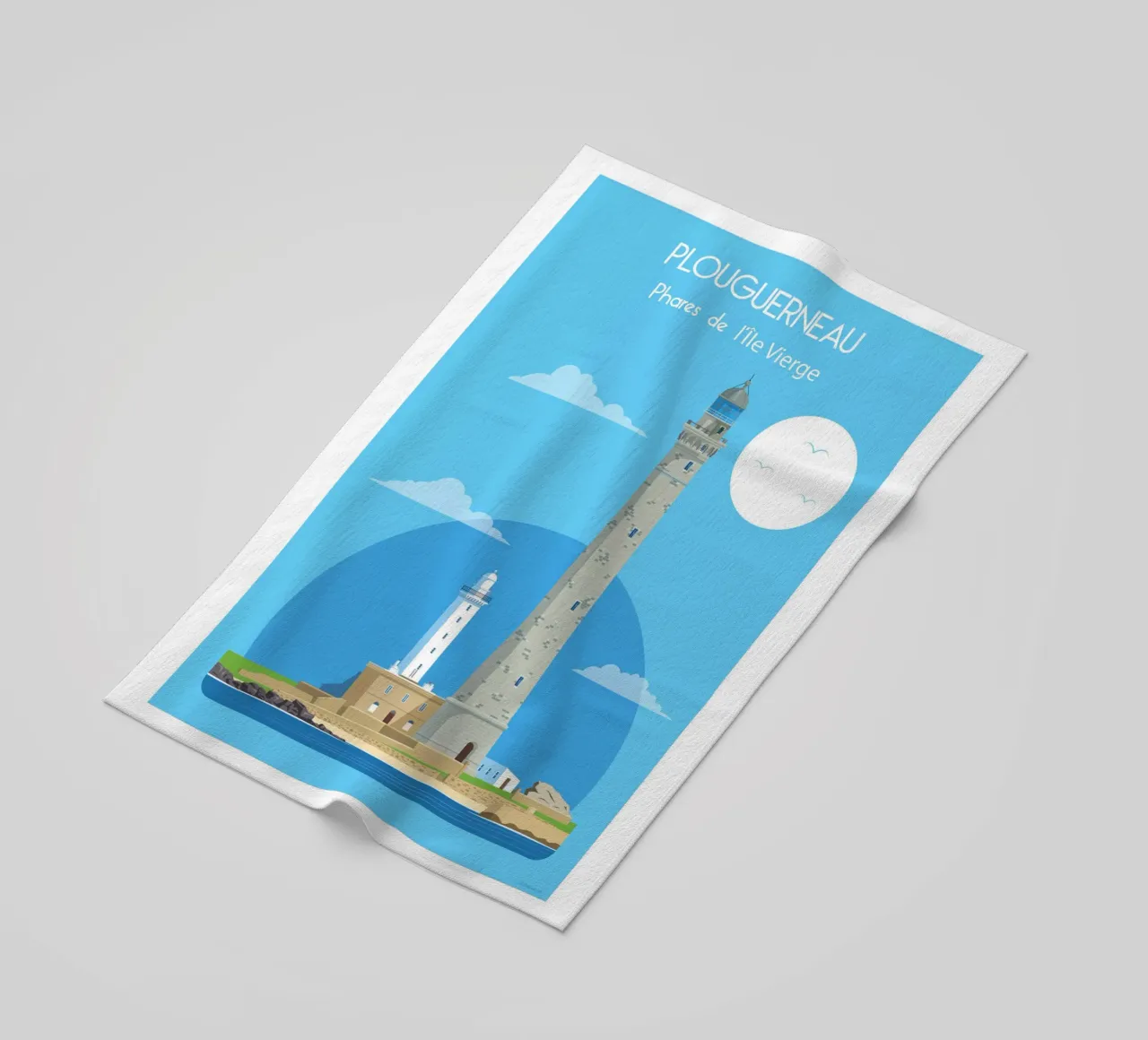 Faro dell'Île Vierge telo mare da Raphaël Delerue