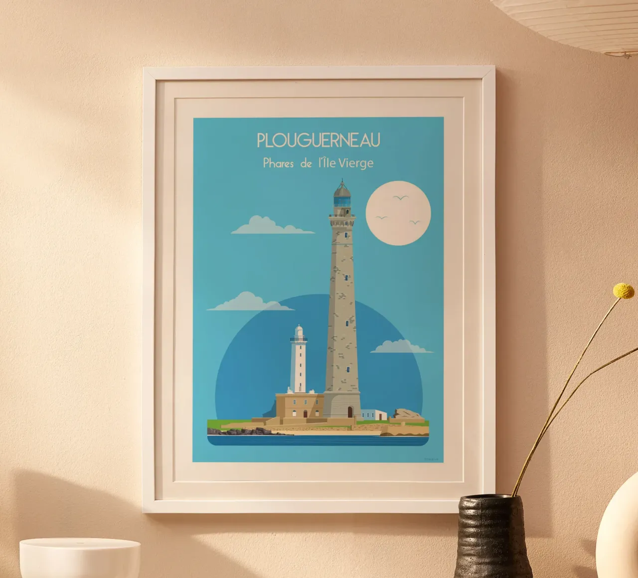 Faro dell'Île Vierge carta hahnemühle da Raphaël Delerue