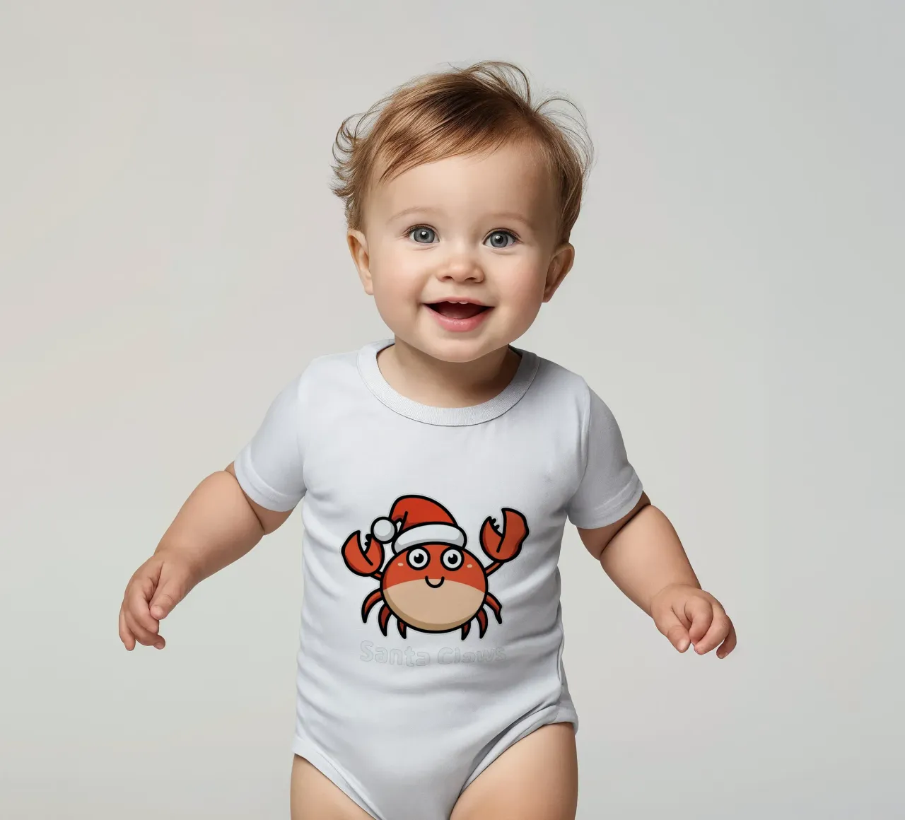 Santa Claws body neonato maniche corte da edsonramosart
