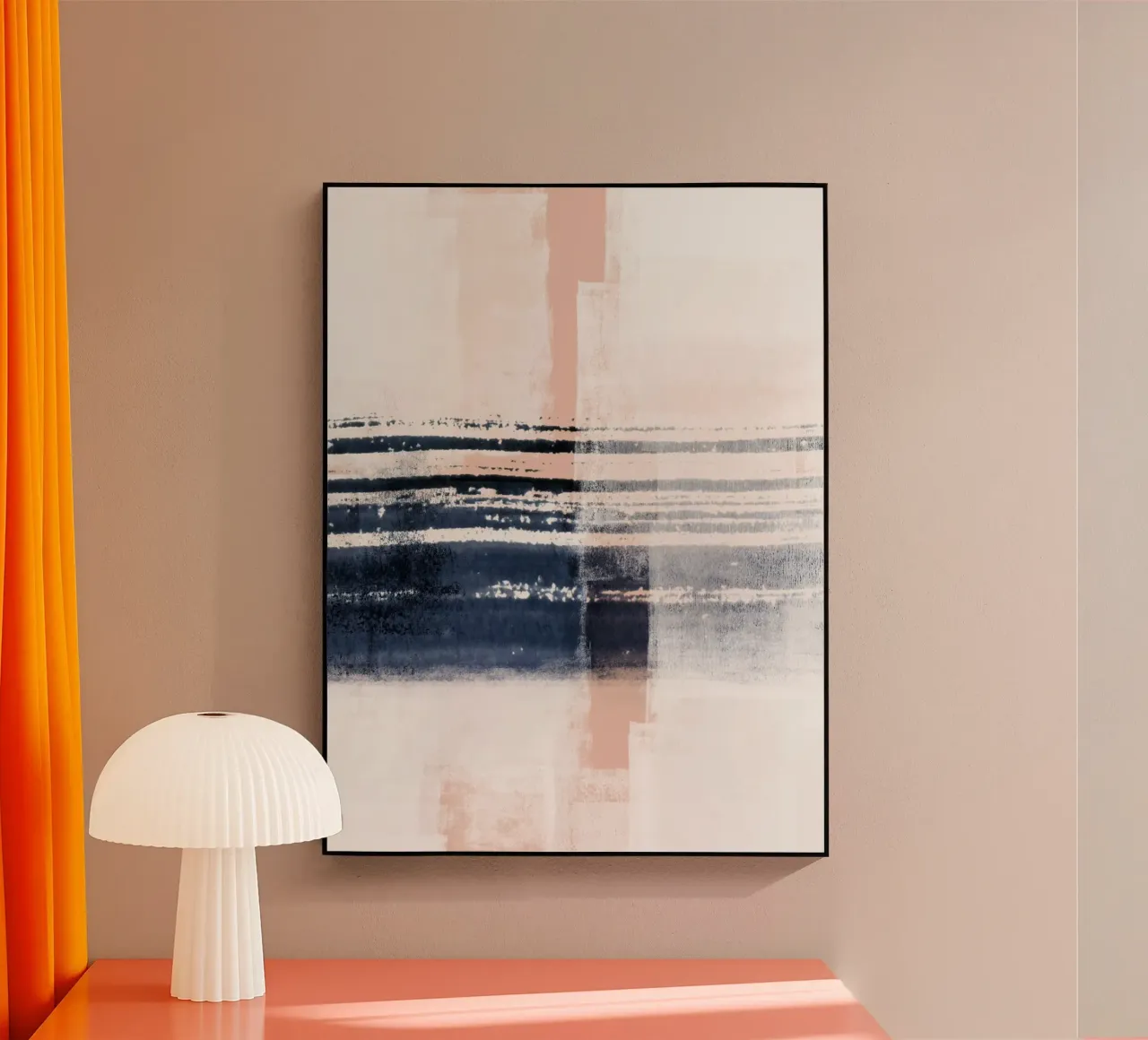 Just Indigo, Blush & White 2 | Minimal Abstract plexiglass da sabidussi