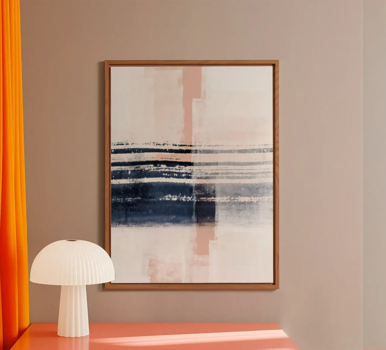 Just Indigo, Blush & White 2 | Minimal Abstract alluminio dibond da sabidussi